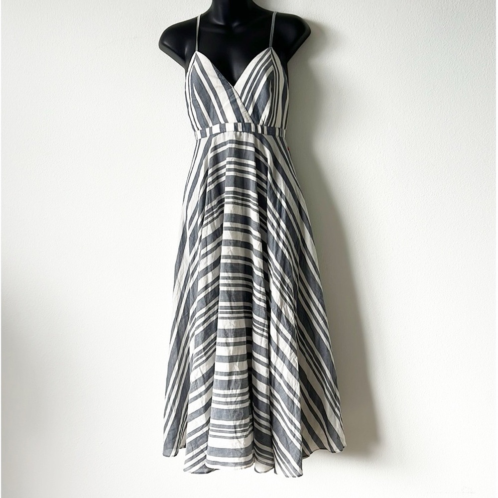 Nicobar 100% Cotton Stripes MIDI Dress New